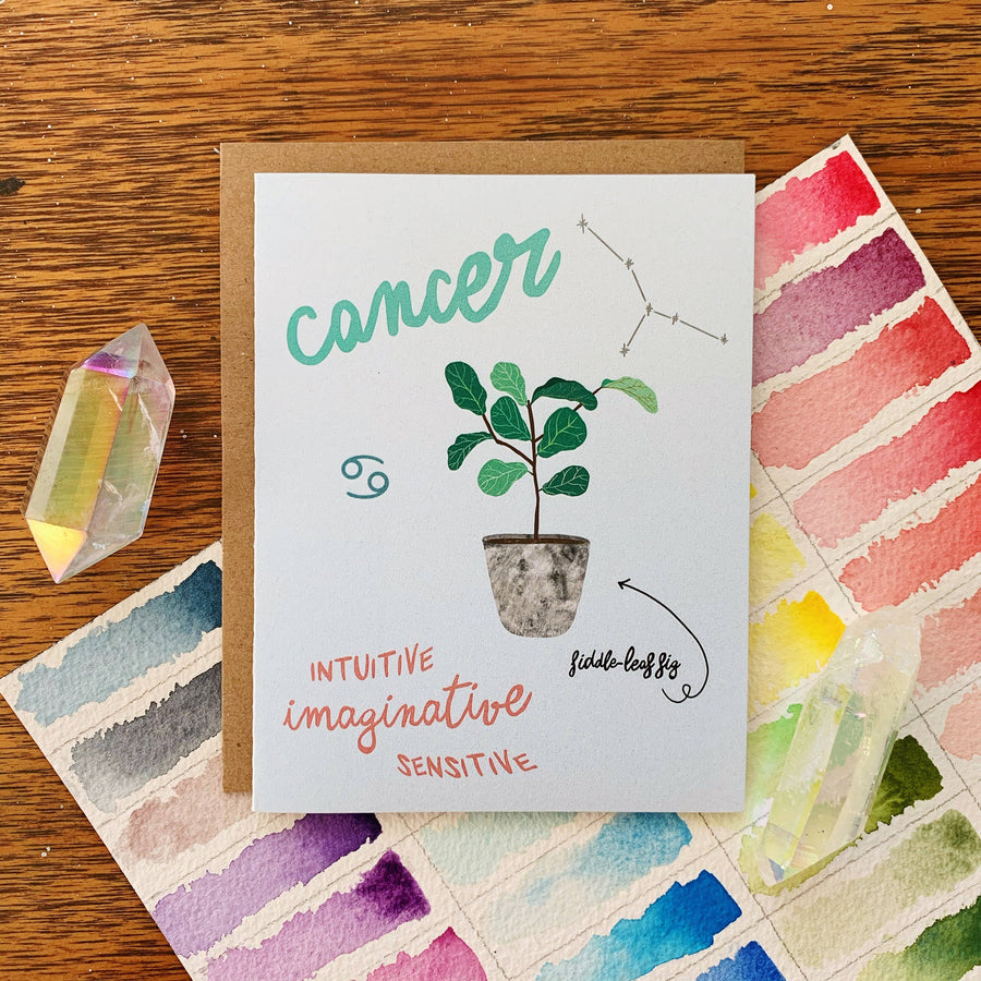 Cancer Zodiac Houseplant Greeting Card
