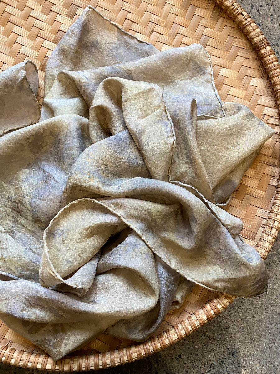 Silk Scarf Dyed With Local Choke Cherry Tree