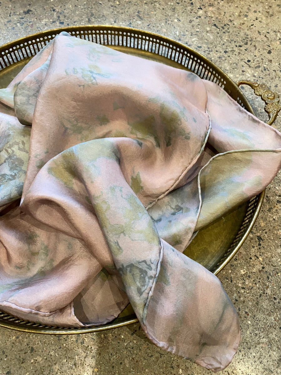 Hibiscus Dyed Silk Scarf