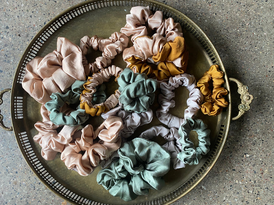 Hand Dyed Silk Scrunchies