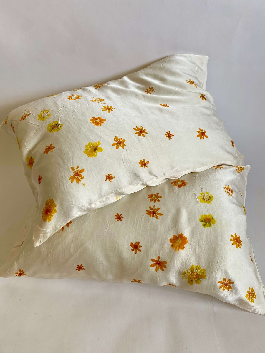 Eco Printed Silk Pillowcases