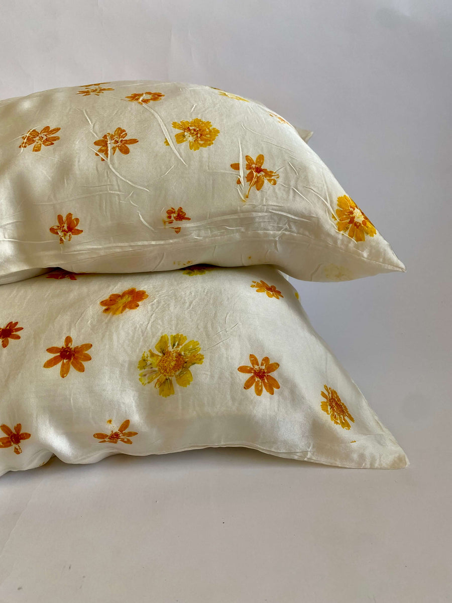 Eco Printed Silk Pillowcases