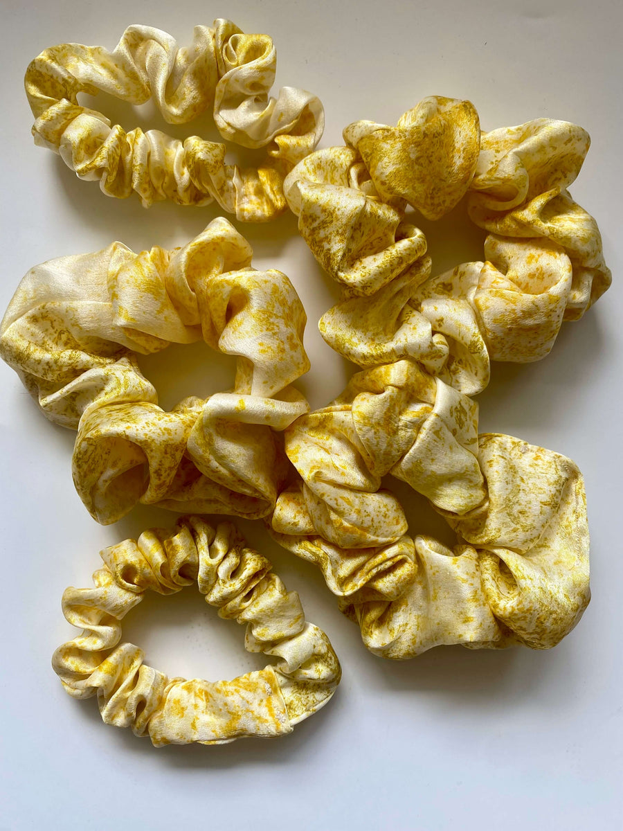 Marigold Dyed Silk Scrunchie